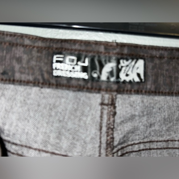 FDJ French Dressing Jeans Suzanne Bootcut Black Cheetah Leopard Print 12 6207322 - Picture 6 of 12